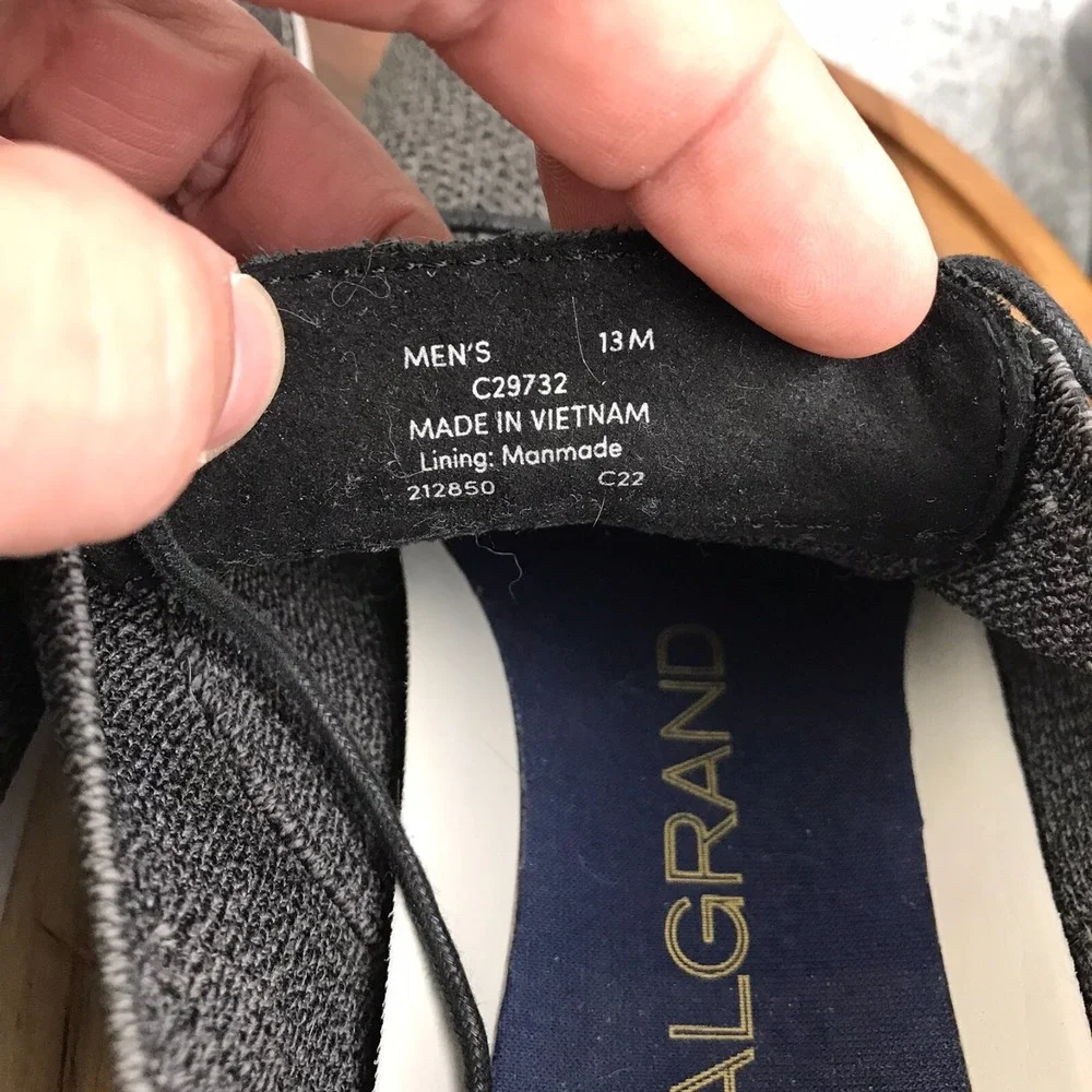 Cole Haan Original Grand Stitchlite Oxford Mens 13M Gray Knit Derby Dress Shoes